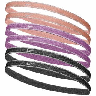 Opaski na włosy Nike Swoosh Sport metalic 6 szt. brzoskwiniowe, różowe, szare N1002008646OS Nike