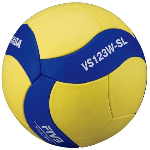 Piłka siatkowa Mikasa VS123W SL żółto-niebieska 5 Mikasa