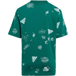 Koszulka dla dzieci adidas Brand Love Allover Print zielona IA1562 140cm Adidas