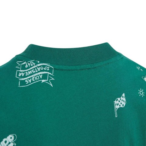 Koszulka dla dzieci adidas Brand Love Allover Print zielona IA1562 140cm Adidas