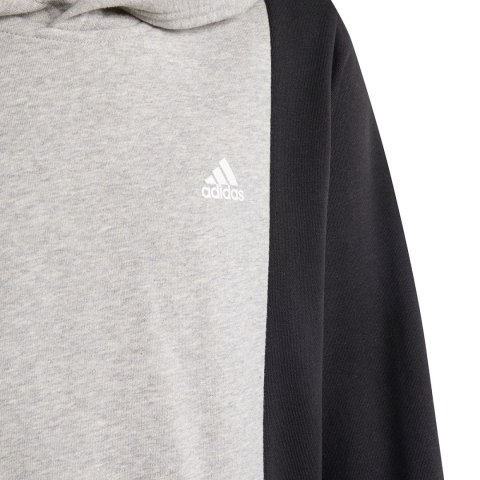 Bluza dla dzieci adidas CB FT HD szaro-biało-czarna IP0386 164cm Adidas