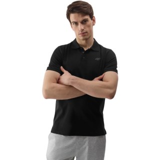 Koszulka męska polo 4F M129 głęboka czerń 4FWSS24TPTSM129 20S S 4F
