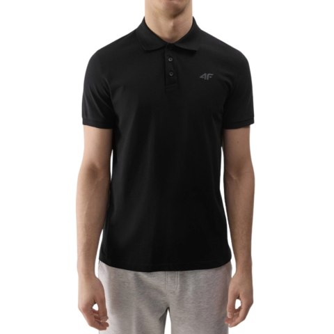 Koszulka męska polo 4F M129 głęboka czerń 4FWSS24TPTSM129 20S S 4F