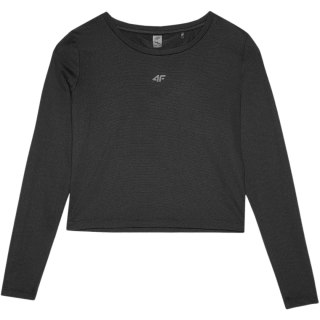 Koszulka damska longsleeve 4F F218 głęboka czerń 4FWSS24TFLOF218 20S L 4F