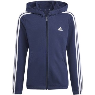 Bluza dla dzieci adidas Essentials 3-Stripes Full-Zip Hoodie granatowa IB1667 Adidas