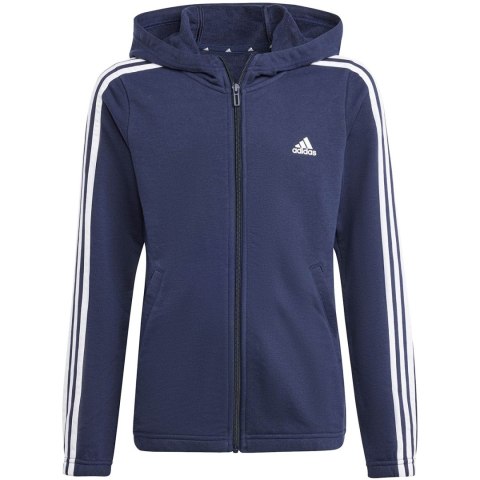 Bluza dla dzieci adidas Essentials 3-Stripes Full-Zip Hoodie granatowa IB1667 Adidas Bluza dla dzieci adidas Essentials 3-Stripes Full-Zip Hoodie granatowa IB1667 Adidas