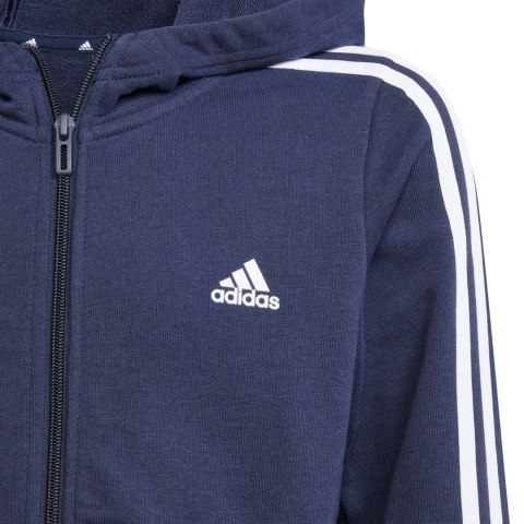 Bluza dla dzieci adidas Essentials 3-Stripes Full-Zip Hoodie granatowa IB1667 Adidas Bluza dla dzieci adidas Essentials 3-Stripes Full-Zip Hoodie granatowa IB1667 Adidas
