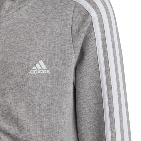 Bluza dla dzieci adidas Essentials 3-Stripes Full-Zip Hoodie szara IC3635 Adidas Bluza dla dzieci adidas Essentials 3-Stripes Full-Zip Hoodie szara IC3635 Adidas