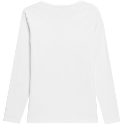 Koszulka damska longsleeve 4F F167 biała 4FAW23TLONF167 10S 4F Koszulka damska longsleeve 4F F167 biała 4FAW23TLONF167 10S 4F