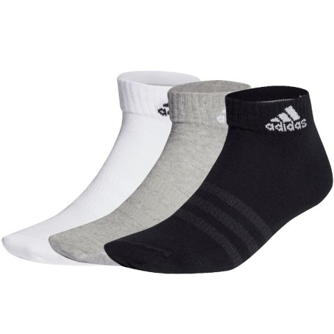 Skarpety adidas Thin and Light Ankle Socks 3P białe, szare, czarne IC1283 Adidas