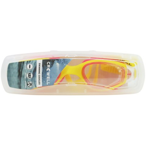 Okulary pływackie dla dzieci Crowell GS16 Coral żółto-różowe Crowell