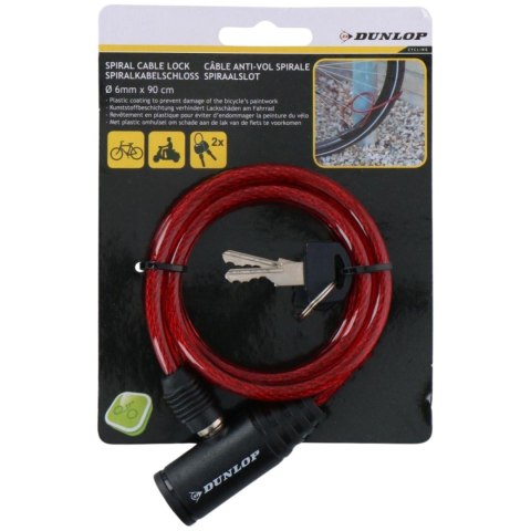 Zapięcie rowerowe Dunlop 0,6x90 cm czerwone 1049656 Dunlop