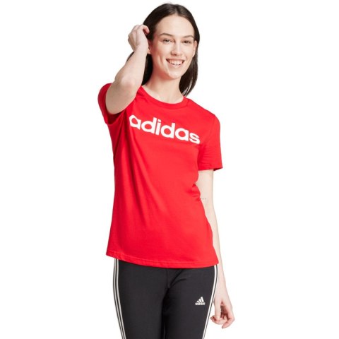 Koszulka damska adidas Loungewear Essentials Slim Logo Tee czerwona IY9189 M Adidas