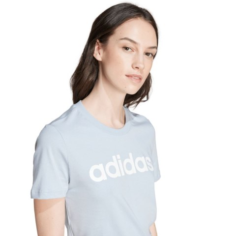 Koszulka damska adidas Loungewear Essentials Slim Logo Tee jasnoniebieska IY9188 M Adidas