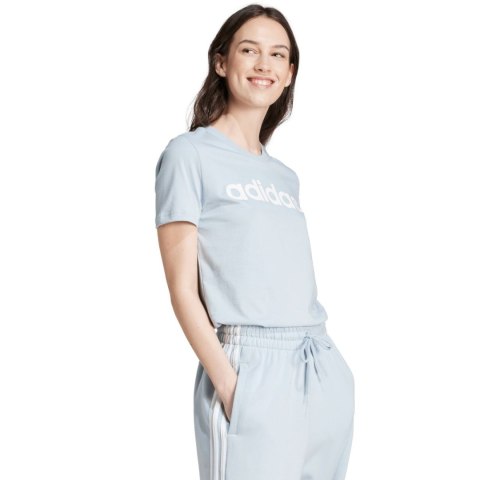 Koszulka damska adidas Loungewear Essentials Slim Logo Tee jasnoniebieska IY9188 XS Adidas