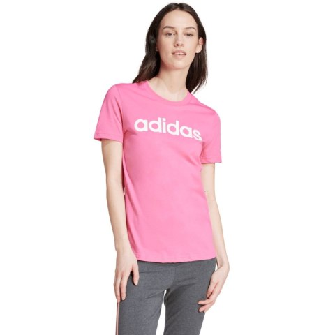 Koszulka damska adidas Loungewear Essentials Slim Logo Tee różowa IY9191 S Adidas