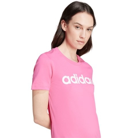 Koszulka damska adidas Loungewear Essentials Slim Logo Tee różowa IY9191 S Adidas