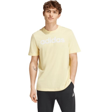 Koszulka męska adidas Essentials Single Jersey Linear Embroidered żółta IZ4769 XL Adidas