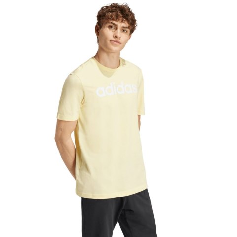 Koszulka męska adidas Essentials Single Jersey Linear Embroidered żółta IZ4769 S Adidas