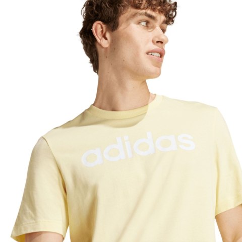 Koszulka męska adidas Essentials Single Jersey Linear Embroidered żółta IZ4769 S Adidas