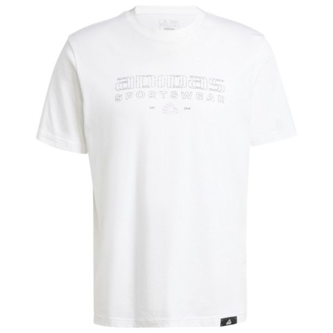 Koszulka męska adidas Tech Linear Graphic biała IW2690 L Adidas