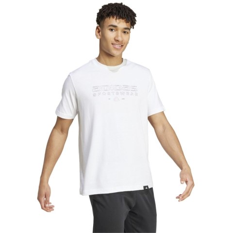 Koszulka męska adidas Tech Linear Graphic biała IW2690 L Adidas
