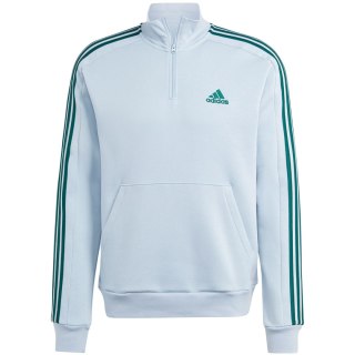 Bluza męska adidas Essentials Fleece 3-Stripes 1/4-Zip błękitna IJ8909 Adidas