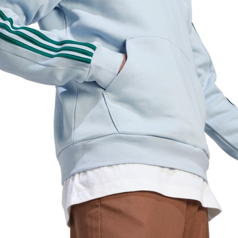 Bluza męska adidas Essentials Fleece 3-Stripes 1/4-Zip błękitna IJ8909 Adidas Bluza męska adidas Essentials Fleece 3-Stripes 1/4-Zip błękitna IJ8909 Adidas