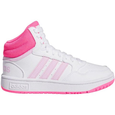 Buty dla dzieci adidas Hoops Mid biało-różowe IF2722 Adidas Buty dla dzieci adidas Hoops Mid biało-różowe IF2722 Adidas