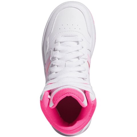 Buty dla dzieci adidas Hoops Mid biało-różowe IF2722 Adidas Buty dla dzieci adidas Hoops Mid biało-różowe IF2722 Adidas