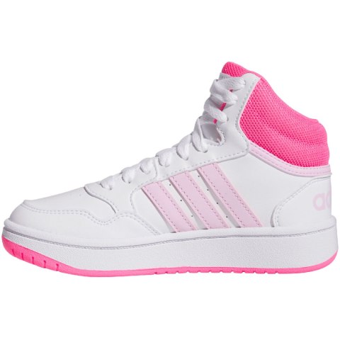 Buty dla dzieci adidas Hoops Mid biało-różowe IF2722 Adidas Buty dla dzieci adidas Hoops Mid biało-różowe IF2722 Adidas