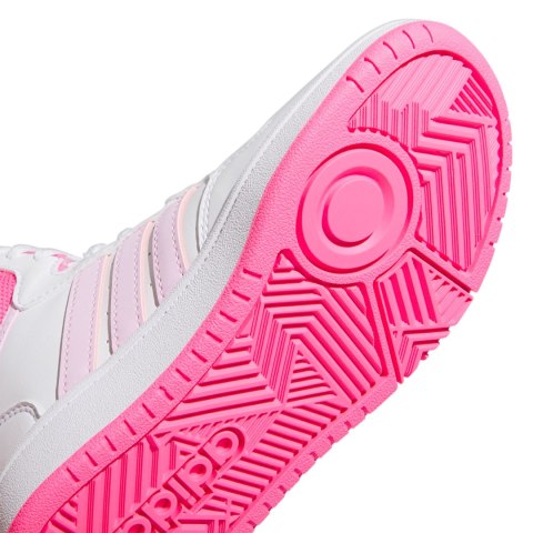 Buty dla dzieci adidas Hoops Mid biało-różowe IF2722 Adidas Buty dla dzieci adidas Hoops Mid biało-różowe IF2722 Adidas