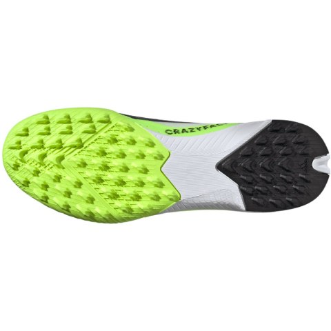 Buty piłkarskie dla dzieci adidas X Crazyfast.3 Laceless TF biało-zielone IE1499 Adidas