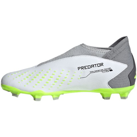 Buty piłkarskie dla dzieci adidas Predator Accuracy.3 Laceless FG biało-szare IF2265 Adidas Buty piłkarskie dla dzieci adidas Predator Accuracy.3 Laceless FG biało-szare IF2265 Adidas