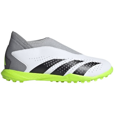 Buty piłkarskie dla dzieci adidas Predator Accuracy.3 Laceless TF biało-szare IE9436 Adidas Buty piłkarskie dla dzieci adidas Predator Accuracy.3 Laceless TF biało-szare IE9436 Adidas