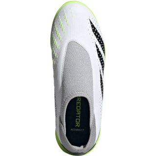 Buty piłkarskie dla dzieci adidas Predator Accuracy.3 Laceless TF biało-szare IE9436 Adidas