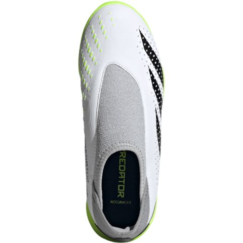 Buty piłkarskie dla dzieci adidas Predator Accuracy.3 Laceless TF biało-szare IE9436 Adidas Buty piłkarskie dla dzieci adidas Predator Accuracy.3 Laceless TF biało-szare IE9436 Adidas