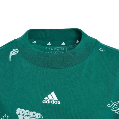 Koszulka dla dzieci adidas Brand Love Allover Print zielona IA1562 Adidas Koszulka dla dzieci adidas Brand Love Allover Print zielona IA1562 Adidas
