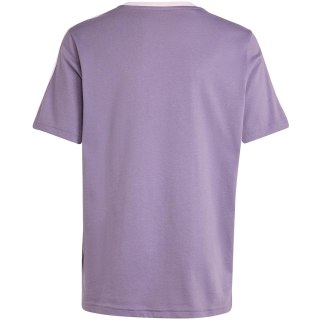 Koszulka dla dzieci adidas Essentials 3-Stripes Cotton Loose Fit Boyfriend Tee fioletowa IL3276 Adidas