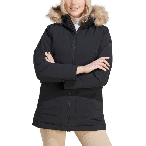 Kurtka damska adidas Parka Hooded Fur czarna IJ8260 Adidas Kurtka damska adidas Parka Hooded Fur czarna IJ8260 Adidas