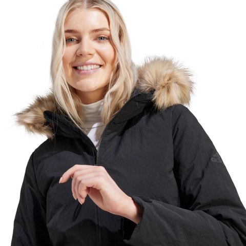 Kurtka damska adidas Parka Hooded Fur czarna IJ8260 Adidas Kurtka damska adidas Parka Hooded Fur czarna IJ8260 Adidas