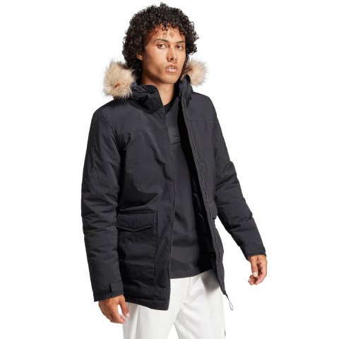 Kurtka męska adidas Parka Hooded Fur czarna IK0553 Adidas Kurtka męska adidas Parka Hooded Fur czarna IK0553 Adidas