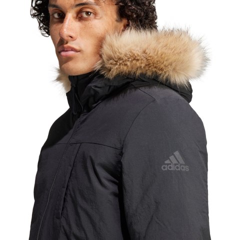 Kurtka męska adidas Parka Hooded Fur czarna IK0553 Adidas Kurtka męska adidas Parka Hooded Fur czarna IK0553 Adidas