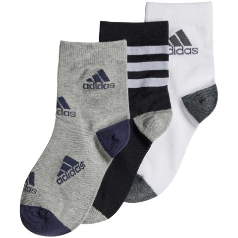 Skarpety dla dzieci adidas Graphic 3P szaro-biało-czarne HN5736 Adidas Skarpety dla dzieci adidas Graphic 3P szaro-biało-czarne HN5736 Adidas
