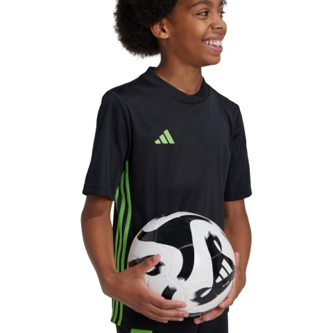 Koszulka dla dzieci adidas Tabela 23 Jersey czarno-limonkowa JJ1155 116cm Adidas teamwear