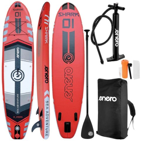 ZESTAW - DESKA SUP 150KG DMUCHANA ENERO 320x81x15CM SHARK