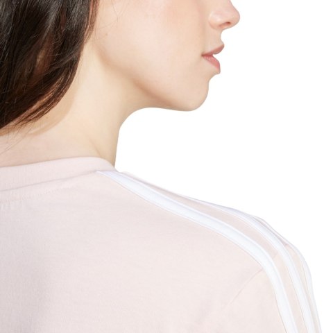 Koszulka damska adidas Essentials 3-Stripes Single Jersey Crop Top różowa IY4227 S Adidas