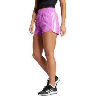 Spodenki damskie adidas Pacer Training 3-Stripes Woven High Rise różowe IX1079 L 5" Adidas