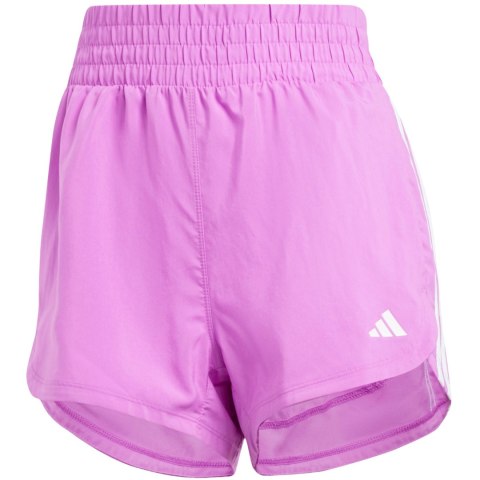 Spodenki damskie adidas Pacer Training 3-Stripes Woven High Rise różowe IX1079 L 5" Adidas