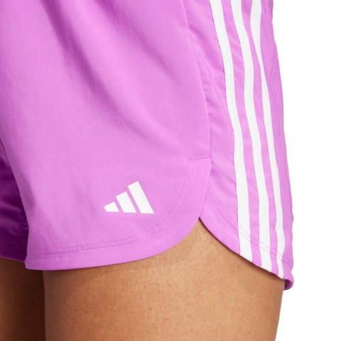 Spodenki damskie adidas Pacer Training 3-Stripes Woven High Rise różowe IX1079 XS 5" Adidas